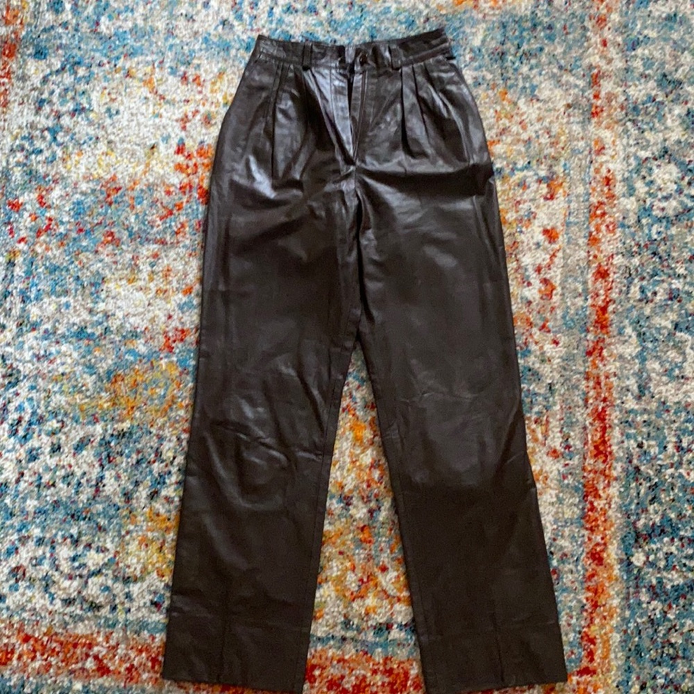 Vintage Brown Leather Pants
